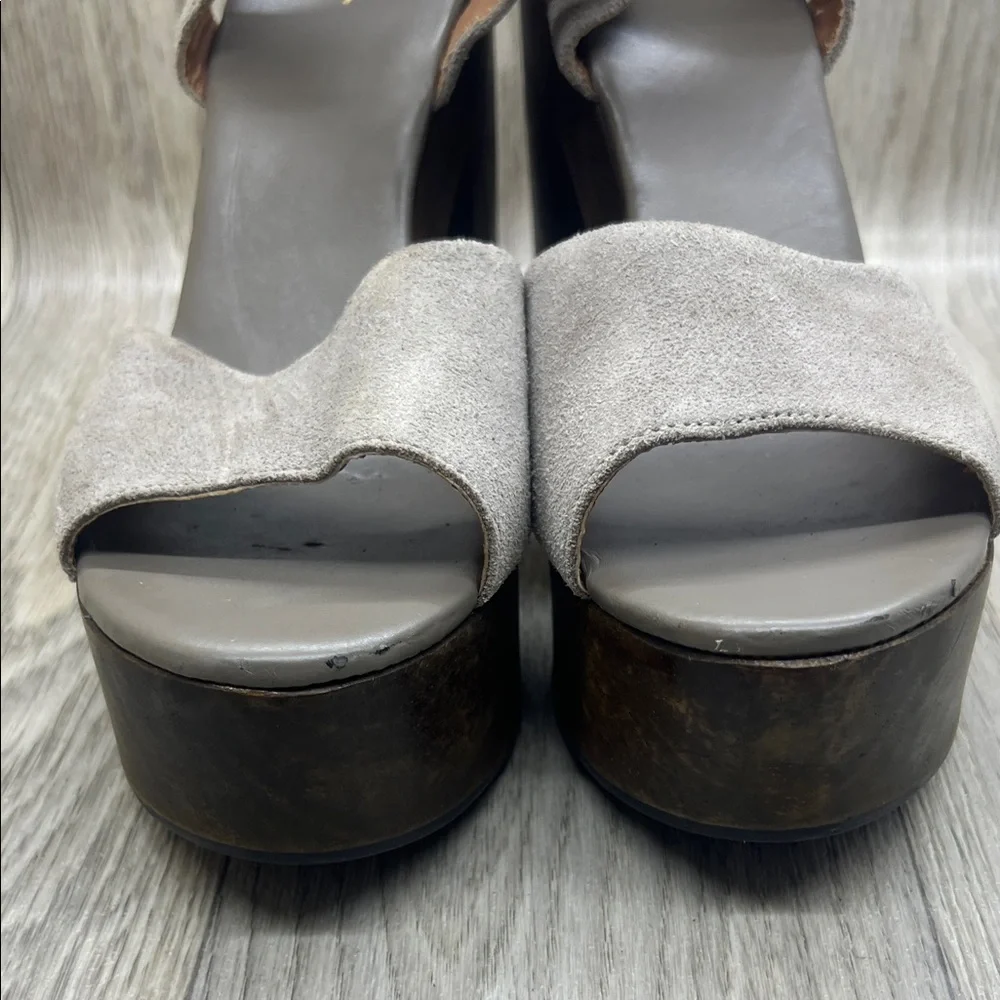 Lulu's Cream and Brown Platform Heels